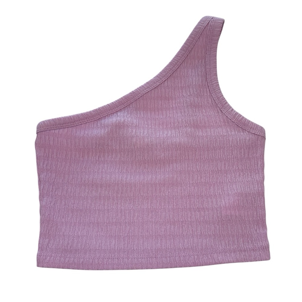 American Eagle Outfitters Crop Top One Shoulder Ribbed Lilac Women’s Size Small
